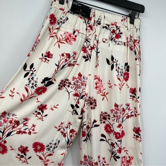 NEW WORTHINGTON Sasha Floral High Waist Wide Leg Pants Multicolor Stretch - Picture 8 of 14